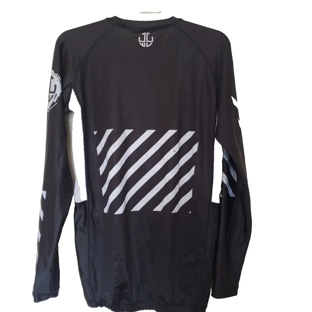 Jiu Jitsu World League Rash Guard Mens Large Black Long Sleeve MMA BJJ Shirt